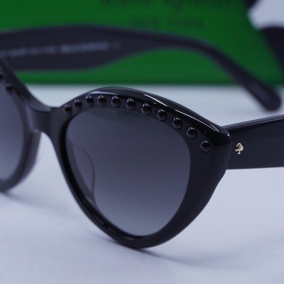 Kate Spade JUNI/G/S PEARL 0807 9O Cat Eye Sunglasses – Black/Grey - Picture 4 of 11